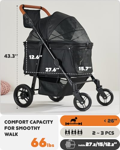 All-Terrain Dog Stroller - 66 lbs Max