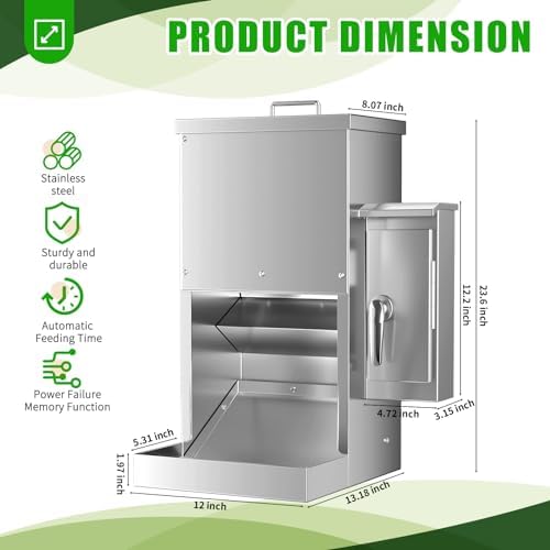 Large Automatic Pet Feeder - 16L Stainless Steel