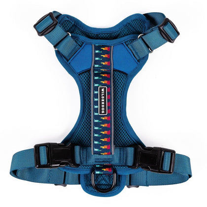 Reflective Dog Harness - Pacific Blue M