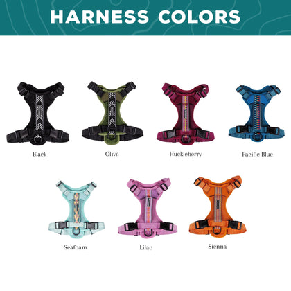 Reflective Dog Harness - Pacific Blue M