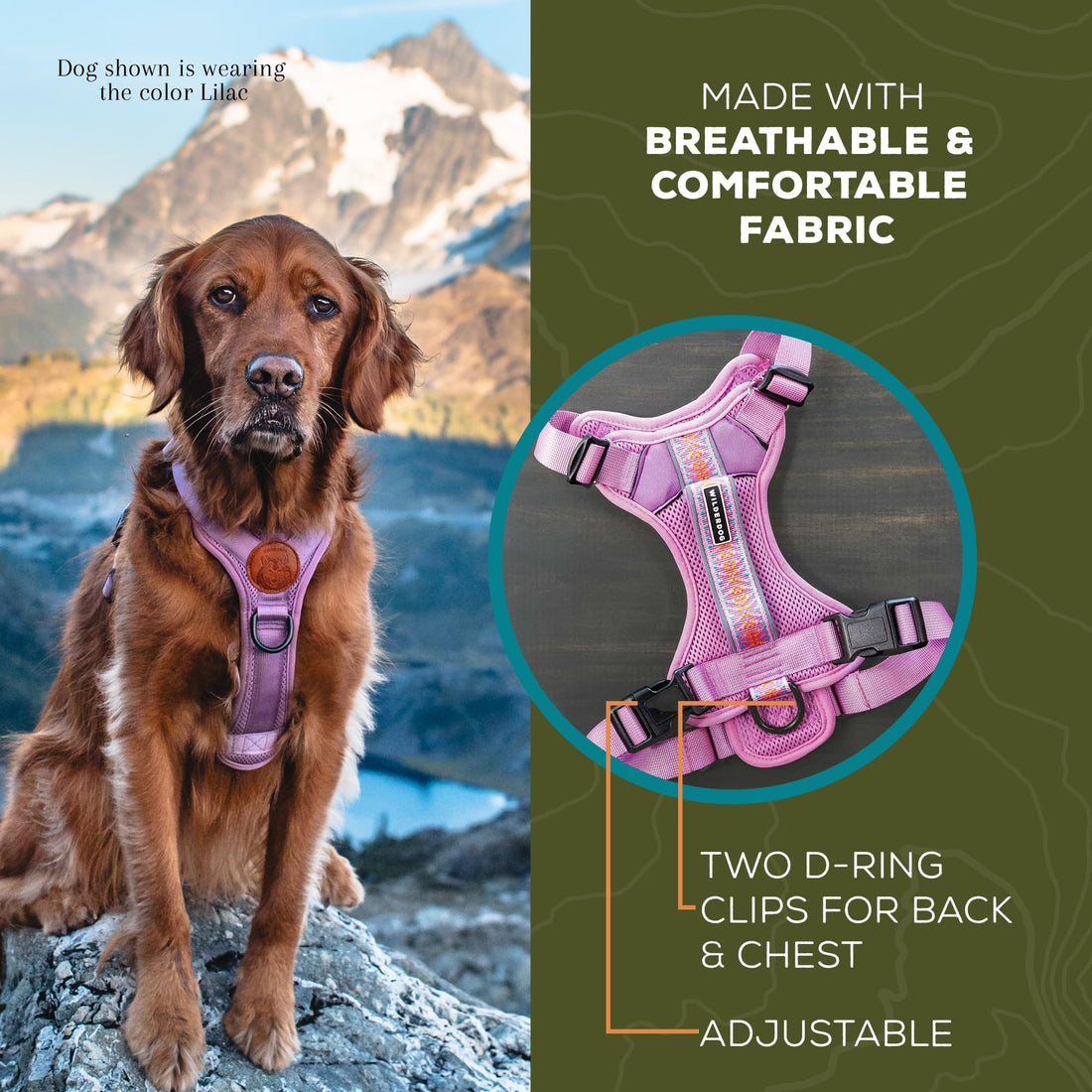 Reflective Dog Harness - Pacific Blue M